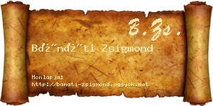Bánáti Zsigmond névjegykártya