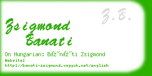 zsigmond banati business card